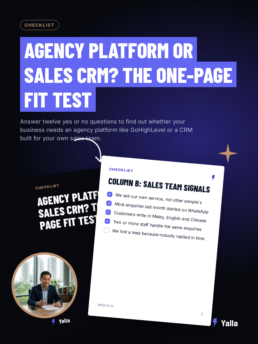 Agency Platform or Sales CRM? The One-Page Fit Test