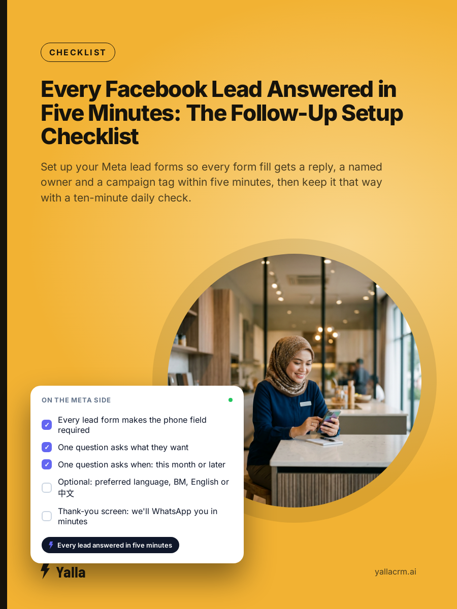 Every Facebook Lead Answered in Five Minutes: The Follow-Up Setup Checklist