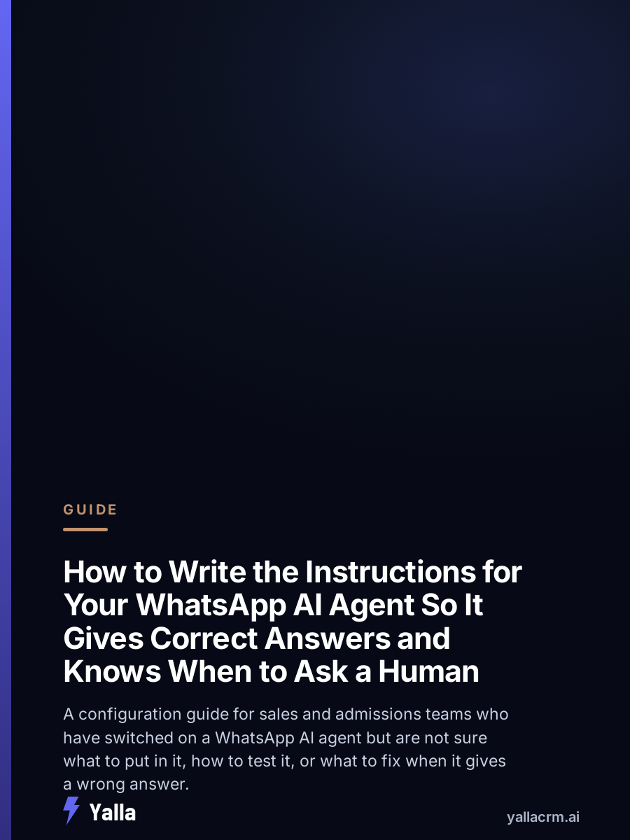 How to Write the Instructions for Your WhatsApp AI Agent So It Gives Correct Answers and Knows When to Ask a Human