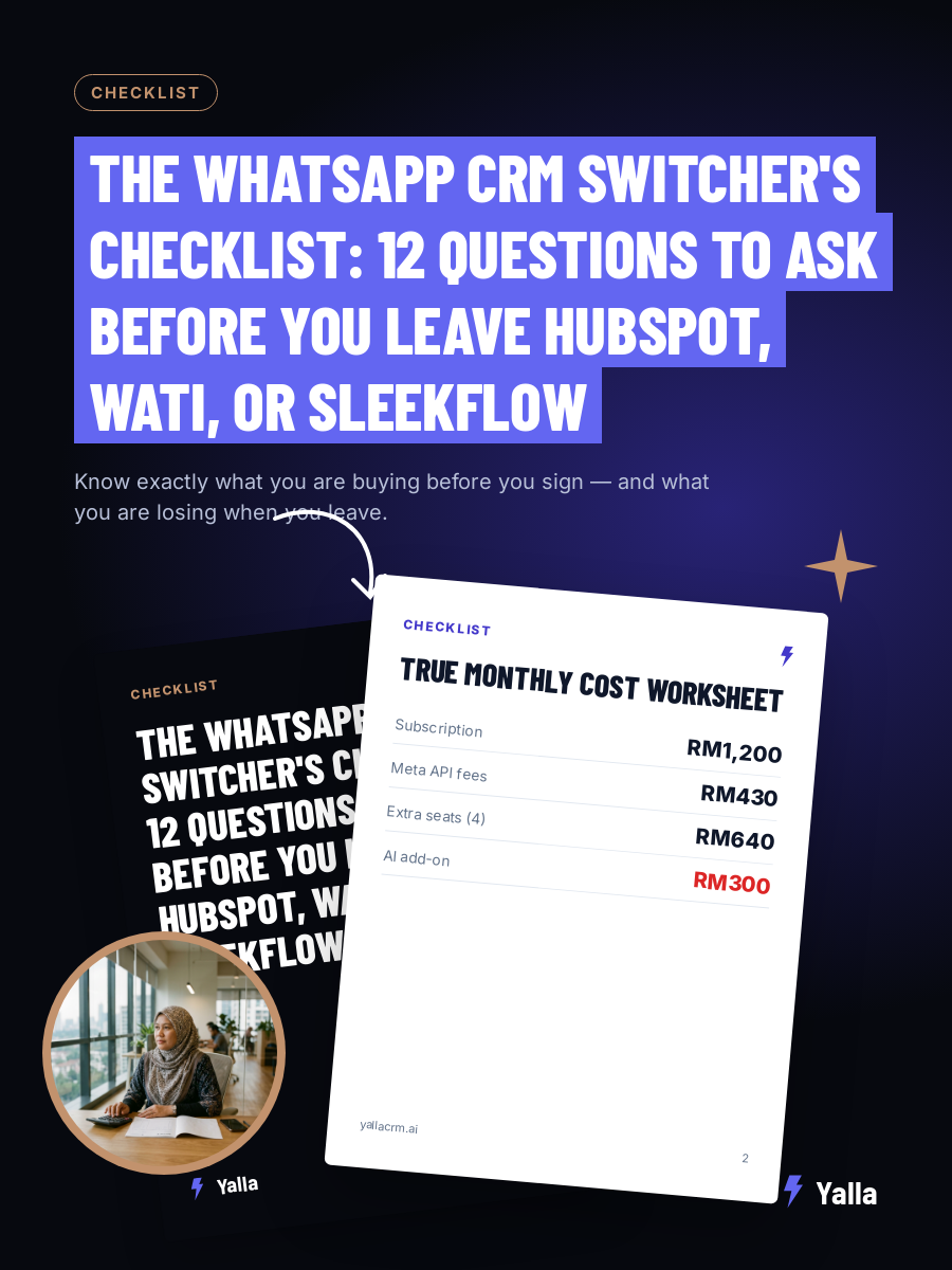 The WhatsApp CRM Switcher's Checklist: 12 Questions to Ask Before You Leave HubSpot, WATI, or SleekFlow